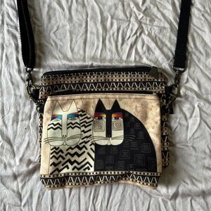 Vintage 90’s style Laurel Burch Cat Print Crossbody Bag